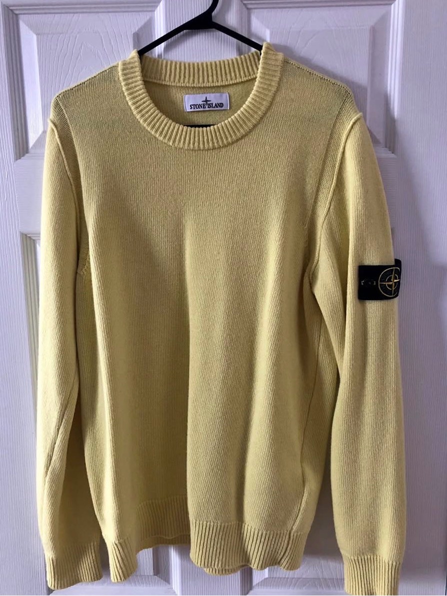 Stone Island Men’s Crewneck Sweater In Light Yellow